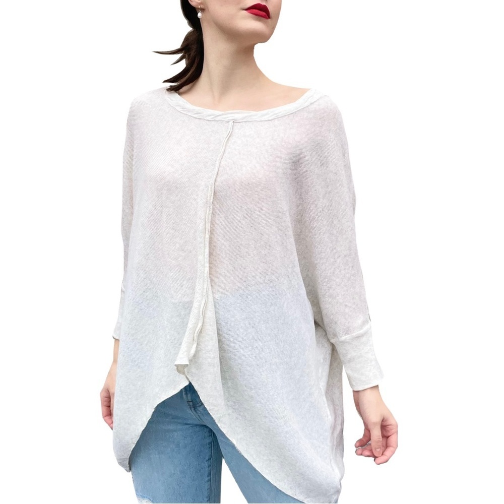 Free People “Whole Lotta Love” Oversized Asymmetrical Hem Sweater Top OS